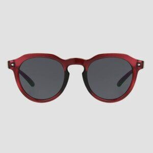 Universal Thread ~ Women's Narrow Geo Round Sunglasses - Red